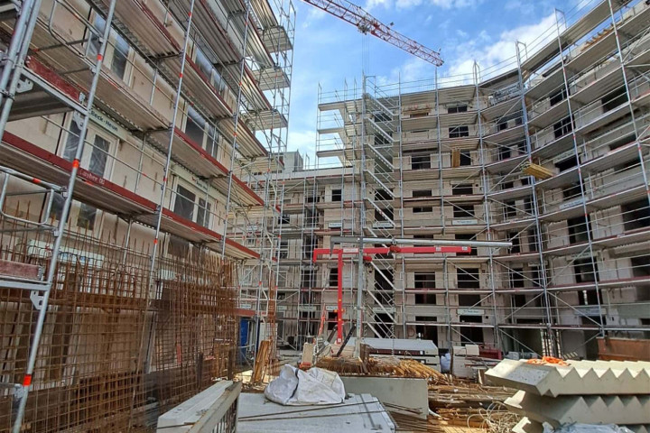 Bau der Herzoghöfe in Darmstadt